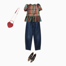 โหลดรูปภาพลงในเครื่องมือใช้ดูของ Gallery PLAID PUFF SLEEVE TOPS