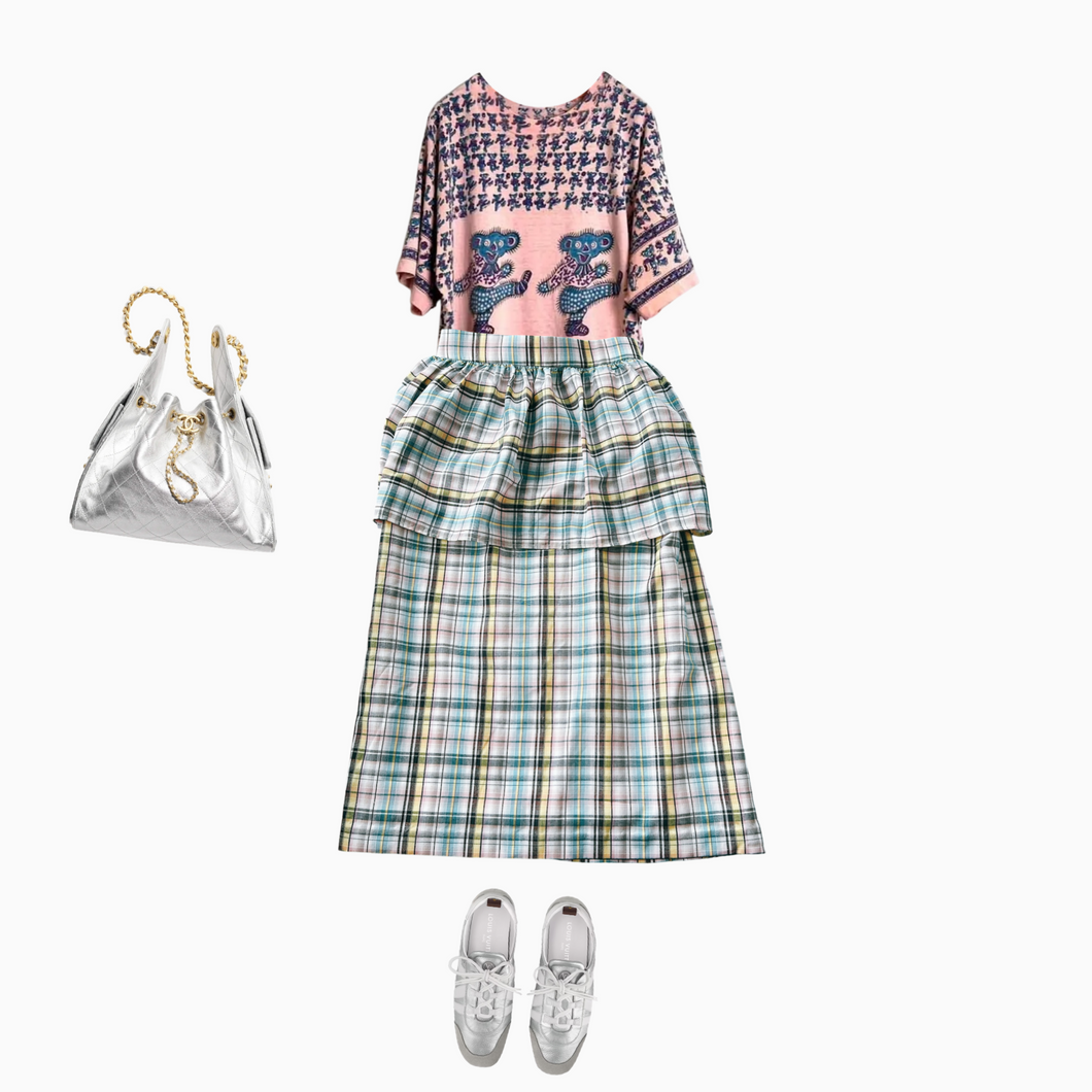 TWILIGHT PLAID PEPLUM SKIRT