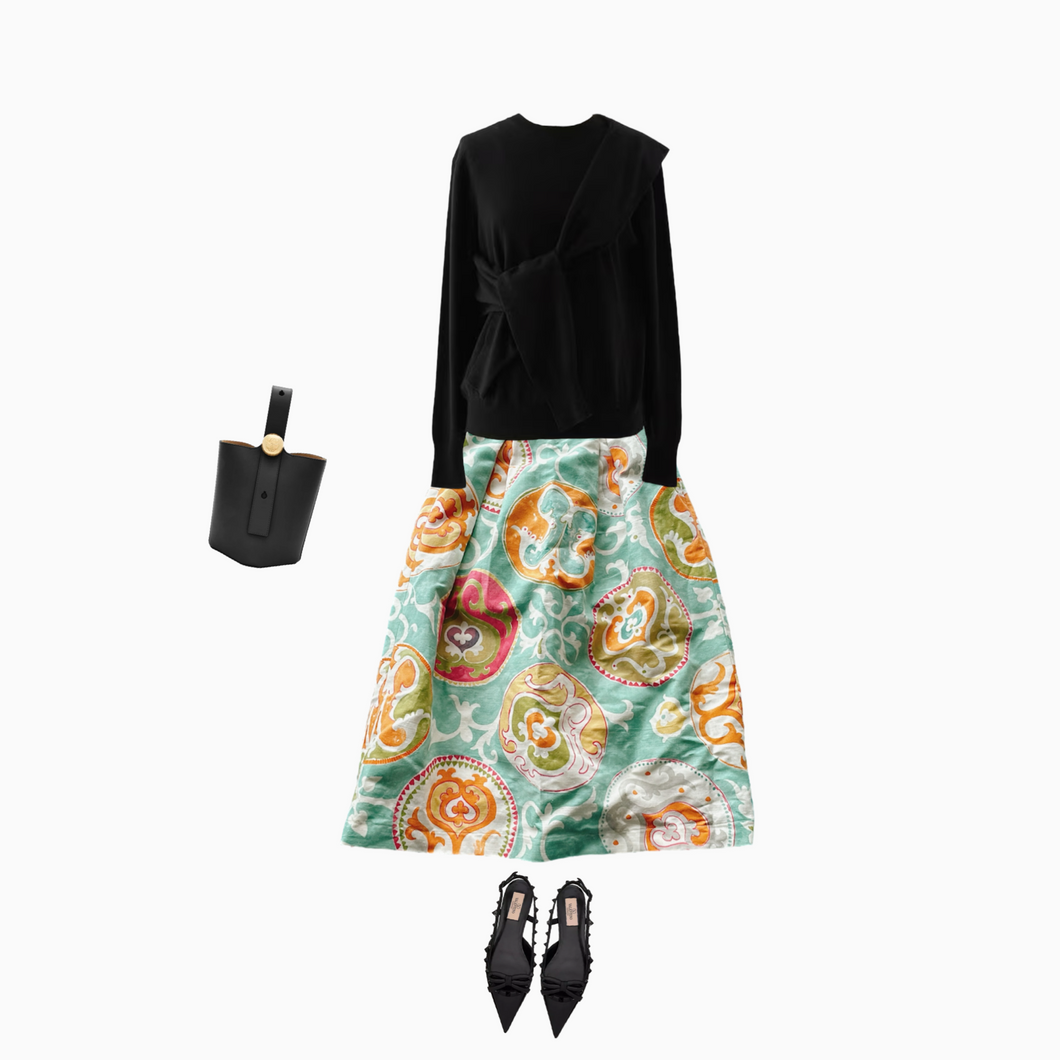 JT Cute Pattern Green Skirt